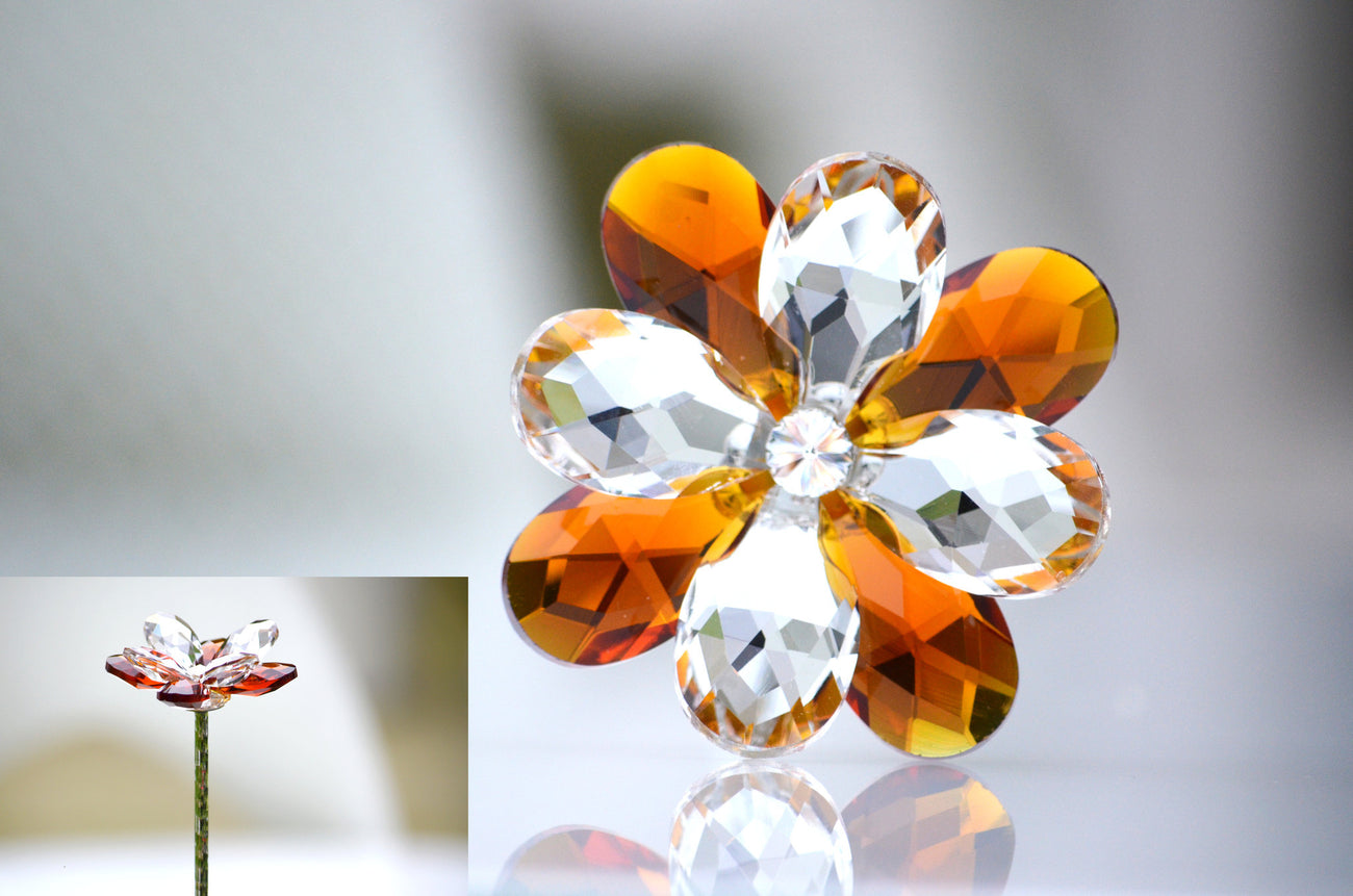 Amber Crystal Flower